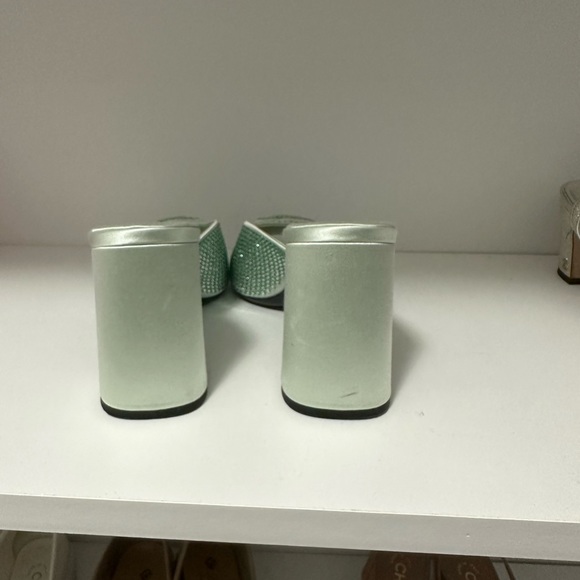 COPY - Mint green Prada high heeled satin slides with crystals - worn a few tim… - Picture 2 of 4